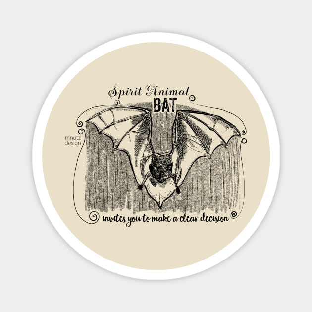 Spirit animal Bat black Magnet by mnutz